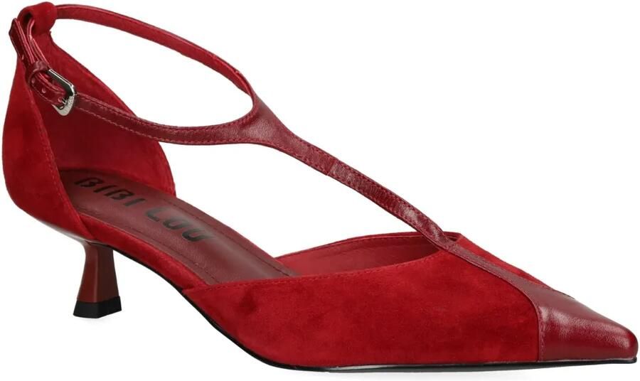 Bibi Lou 40 mm Canna pumps met puntige neus en T-bandje Rood