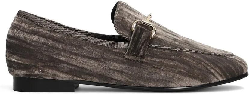 Bibi Lou Ashe fluwelen loafers met horsebitdetail Grijs