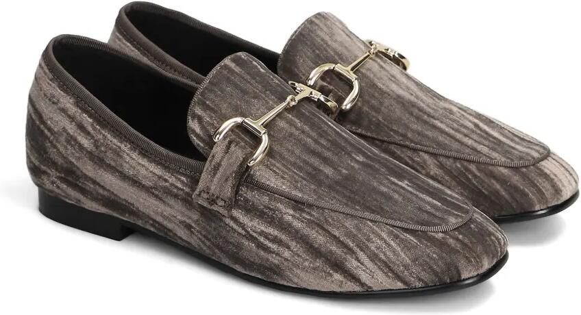 Bibi Lou Ashe fluwelen loafers met horsebitdetail Grijs - Foto 2