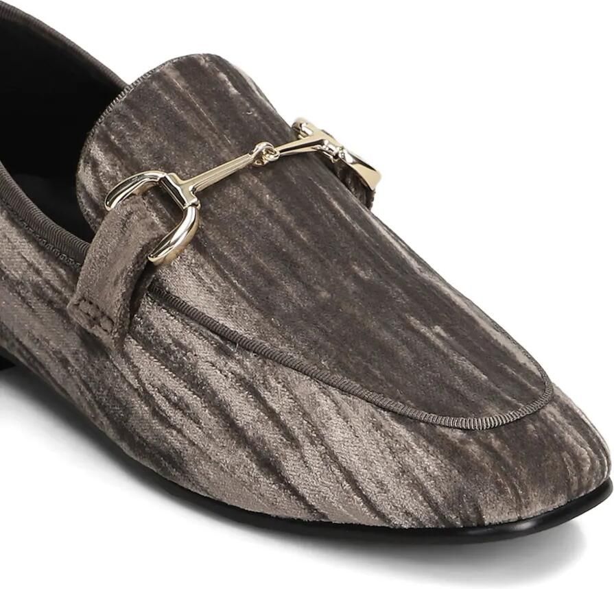 Bibi Lou Ashe fluwelen loafers met horsebitdetail Grijs - Foto 5