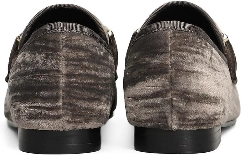 Bibi Lou Ashe fluwelen loafers met horsebitdetail Grijs - Foto 3