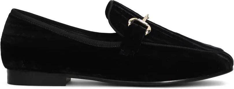 Bibi Lou Ashe fluwelen loafers met horsebitdetail Zwart