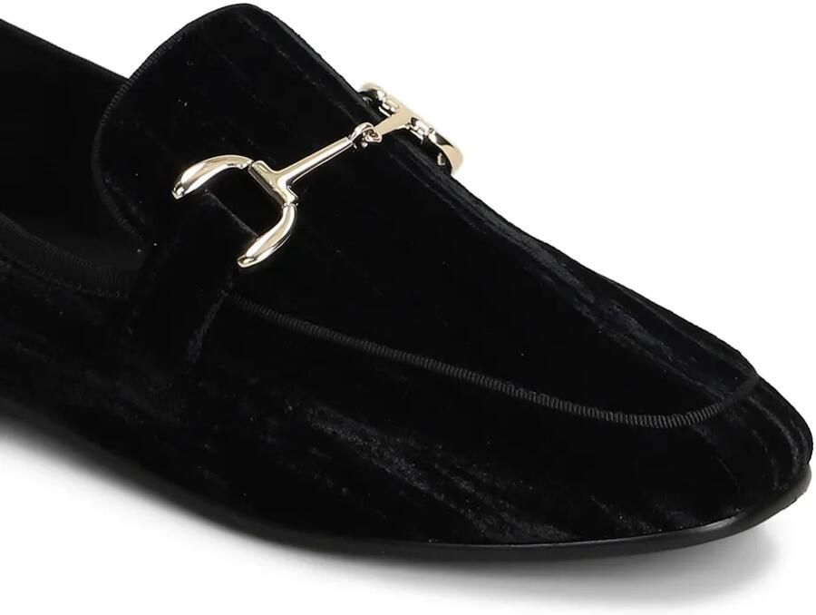 Bibi Lou Ashe fluwelen loafers met horsebitdetail Zwart - Foto 2