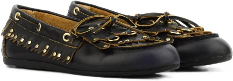 Bibi Lou Aurelie leren loafers met franje Zwart - Foto 5