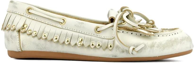 Bibi Lou Aurelie loafers met franje en studs Wit