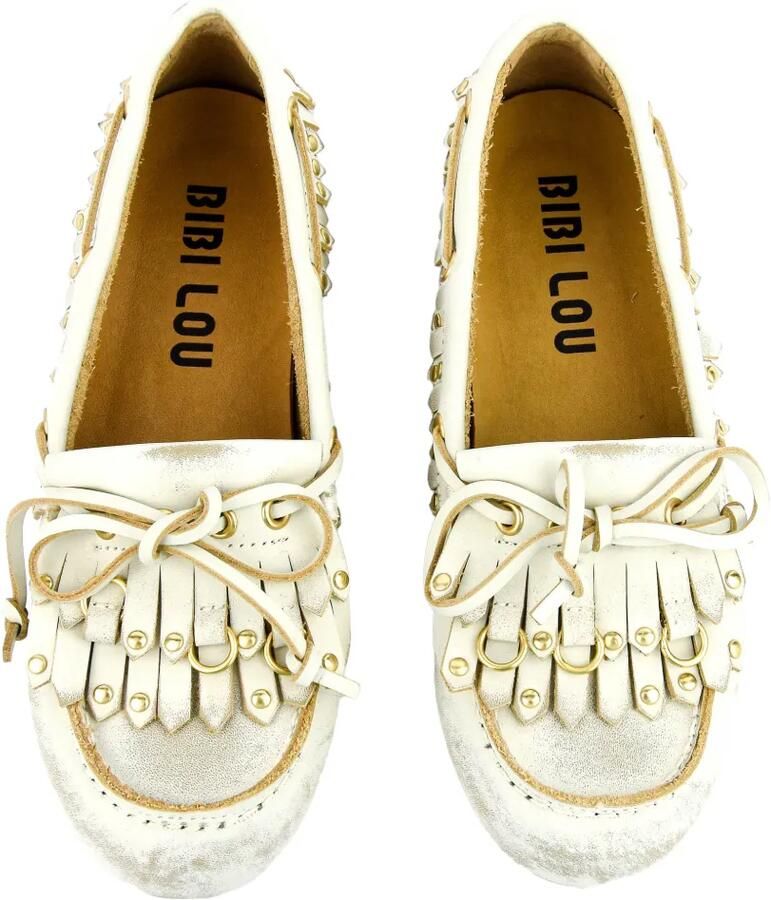 Bibi Lou Aurelie loafers met franje en studs Wit - Foto 5