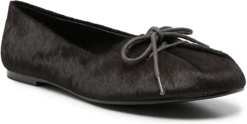 Bibi Lou bow-detail pony-hair ballet flats Bruin - Foto 2