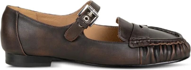 Bibi Lou buckled ruched ballet flats Bruin