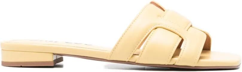 Bibi Lou Cremes geweven leren sandalen Beige