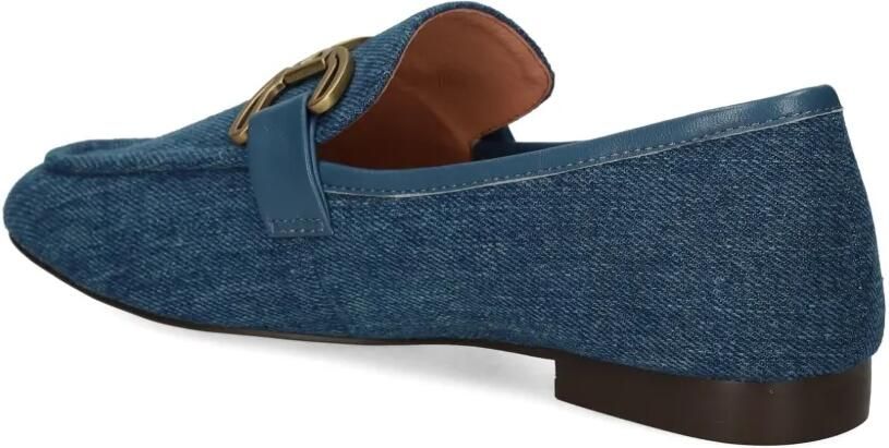 Bibi Lou Denim loafers met schakelketting Blauw