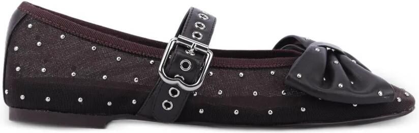 Bibi Lou Gaela ballerina's met strikdetail en studs Bruin