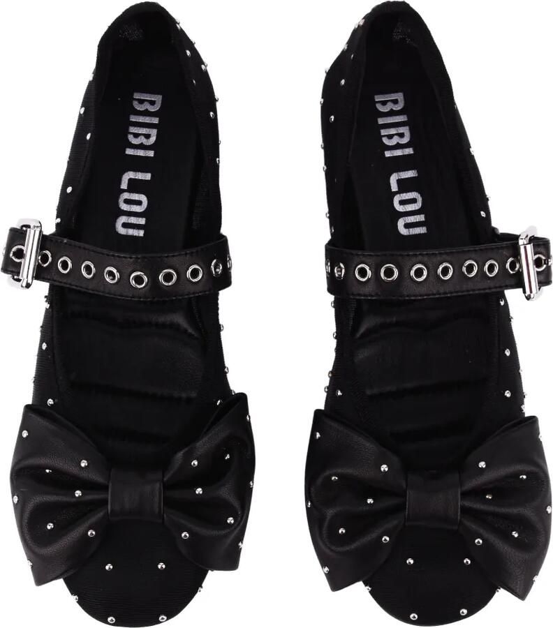 Bibi Lou Gaela ballerina's met studs en strik Zwart - Foto 2