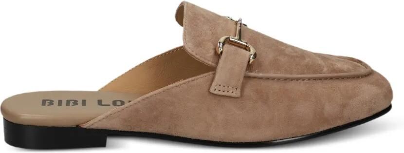 Bibi Lou Suède muiltjes met horsebitdetail Beige