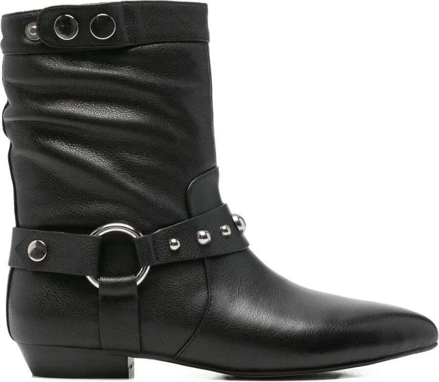 Bibi Lou Leren laarzen met studs Zwart