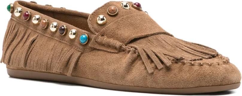Bibi Lou Loafers met franje afwerking en studs Beige - Foto 4