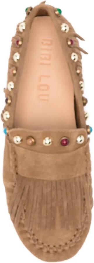 Bibi Lou Loafers met franje afwerking en studs Beige - Foto 2
