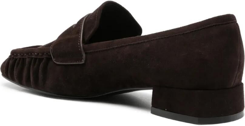 Bibi Lou Lyra suède loafers met ruches Bruin - Foto 3
