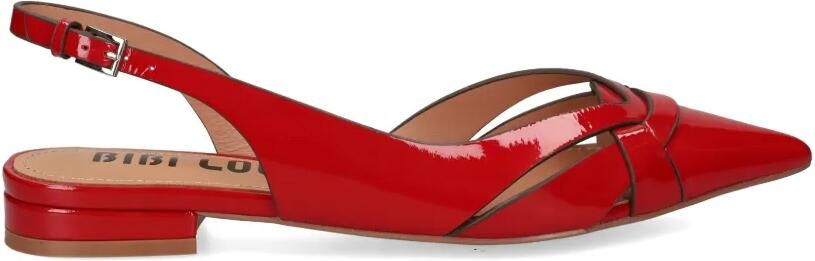 Bibi Lou Nolia leren pumps met geweven bandje Rood