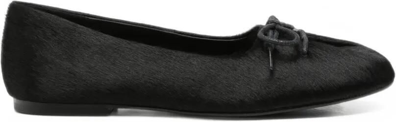 Bibi Lou Pao bow-detail calf-hair ballet flats Zwart