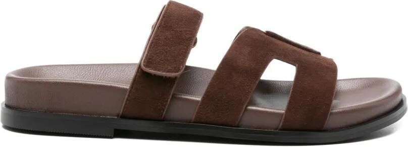 Bibi Lou Platte leren sandalen Bruin