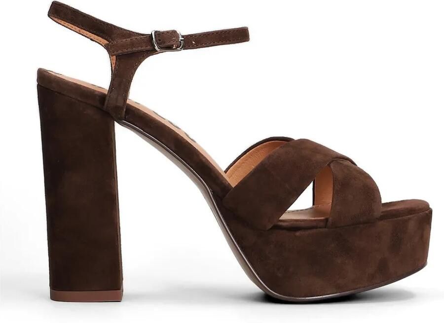 Bibi Lou Primrose sandalen met plateauzool Bruin
