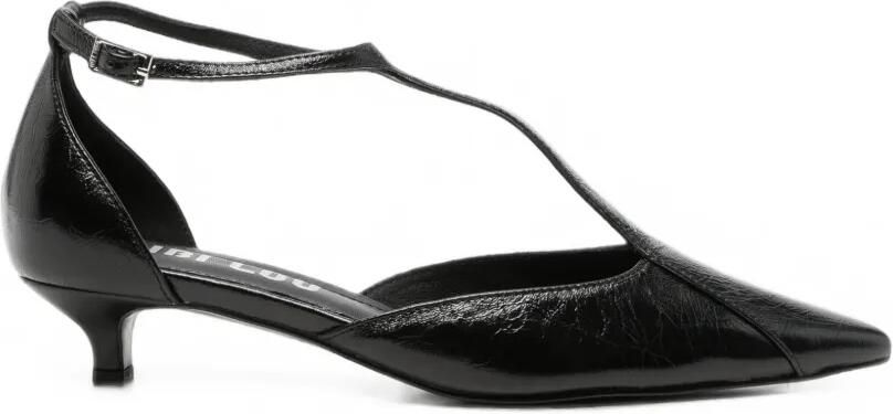 Bibi Lou Pumps met puntige neus en T-bar Zwart