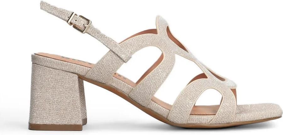 Bibi Lou Sandalen met glitter en uitgesenden details Beige
