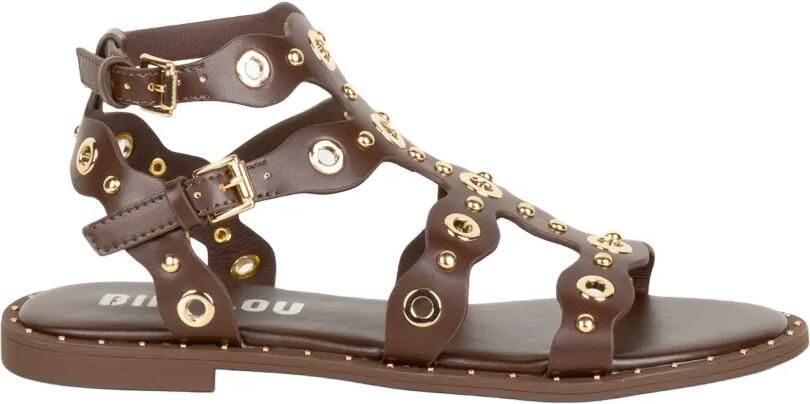 Bibi Lou Sandalen verfraaid met ringlets en studs Bruin