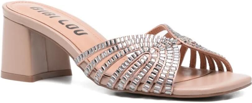 Bibi Lou Serabi leren sandalen verfraaid met kristallen Beige - Foto 3