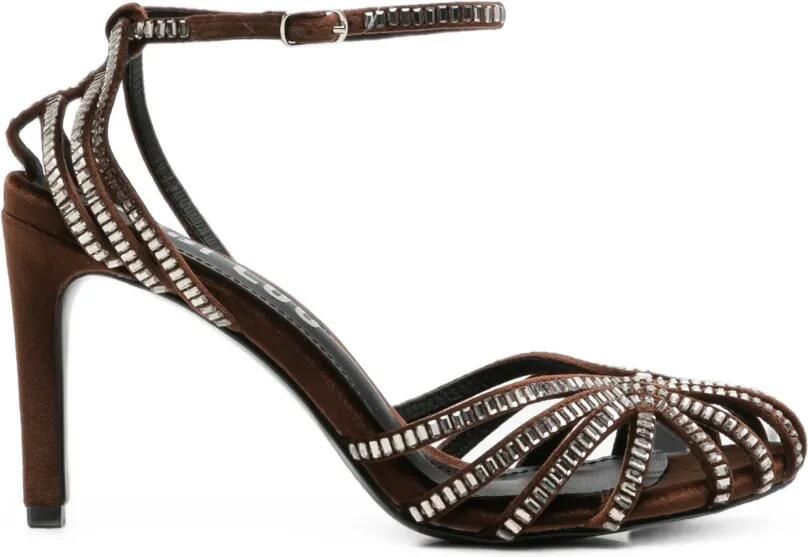 Bibi Lou Sernik leren sandalen verfraaid met kristallen Bruin