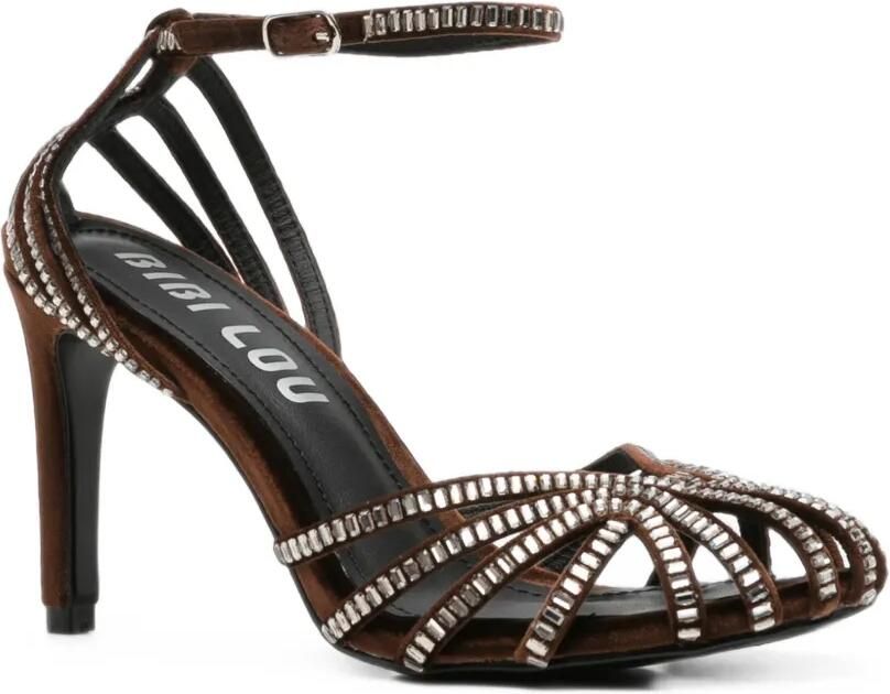 Bibi Lou Sernik leren sandalen verfraaid met kristallen Bruin - Foto 2
