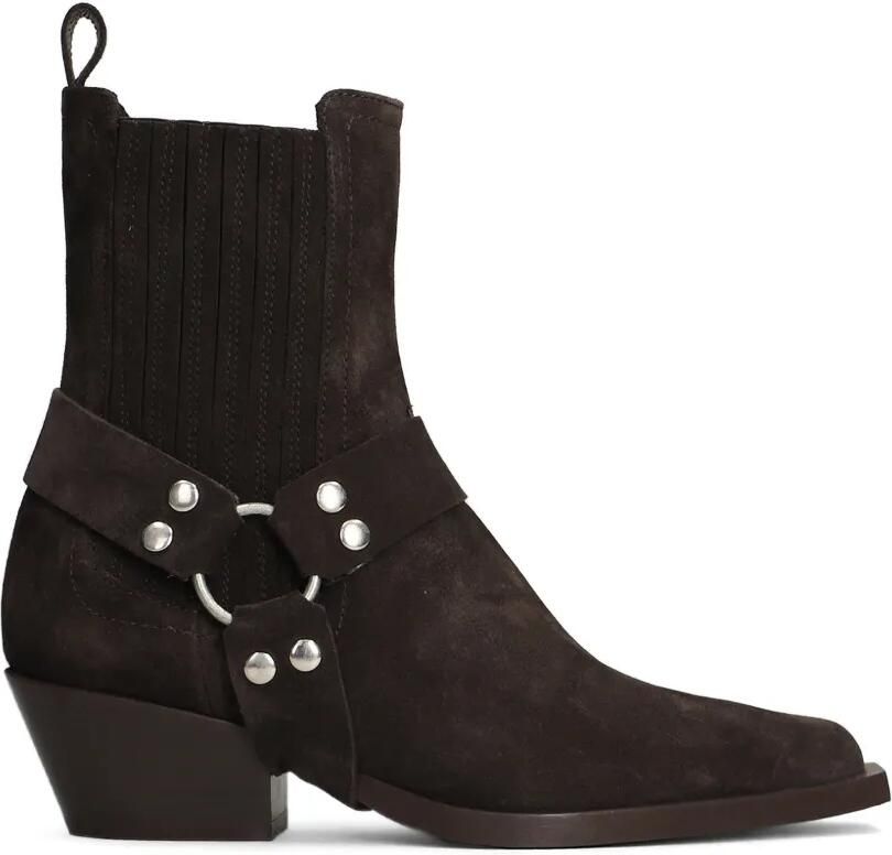 Bibi Lou Suède laarzen in western-stijl met harnasdetail Bruin