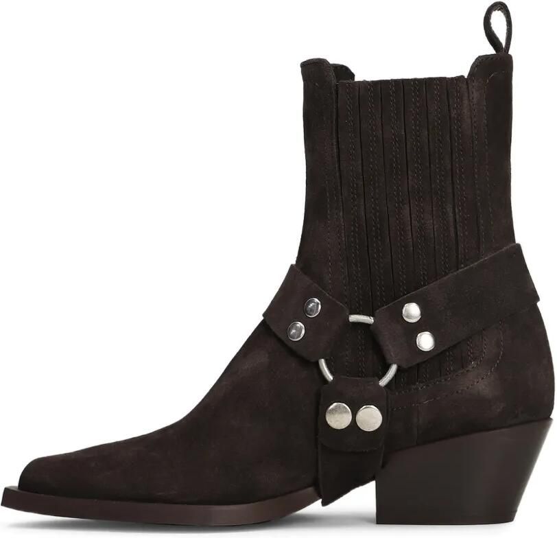 Bibi Lou Suède laarzen in western-stijl met harnasdetail Bruin - Foto 3