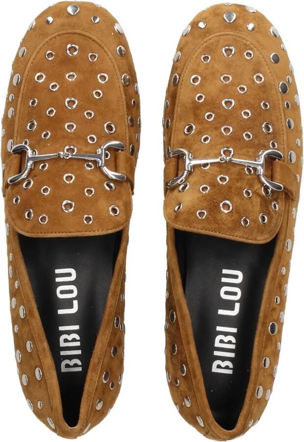 Bibi Lou Zagreb loafers met studs Bruin