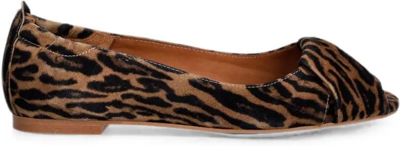 BILLI BI A9410 pumps met luipaardprint en open neus Beige