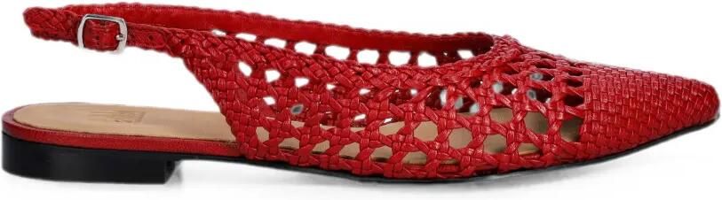BILLI BI A9571 geweven slingback pumps Rood