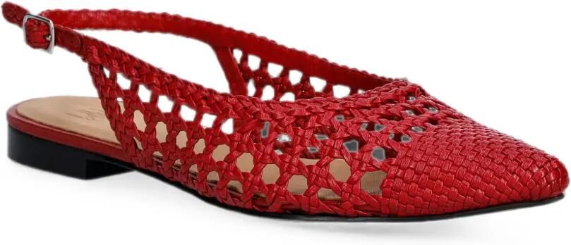 BILLI BI A9571 geweven slingback pumps Rood - Foto 2