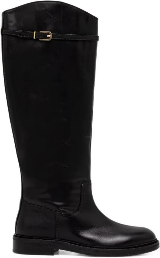 BILLI BI B1277 leren laarzen met gespdetail Zwart