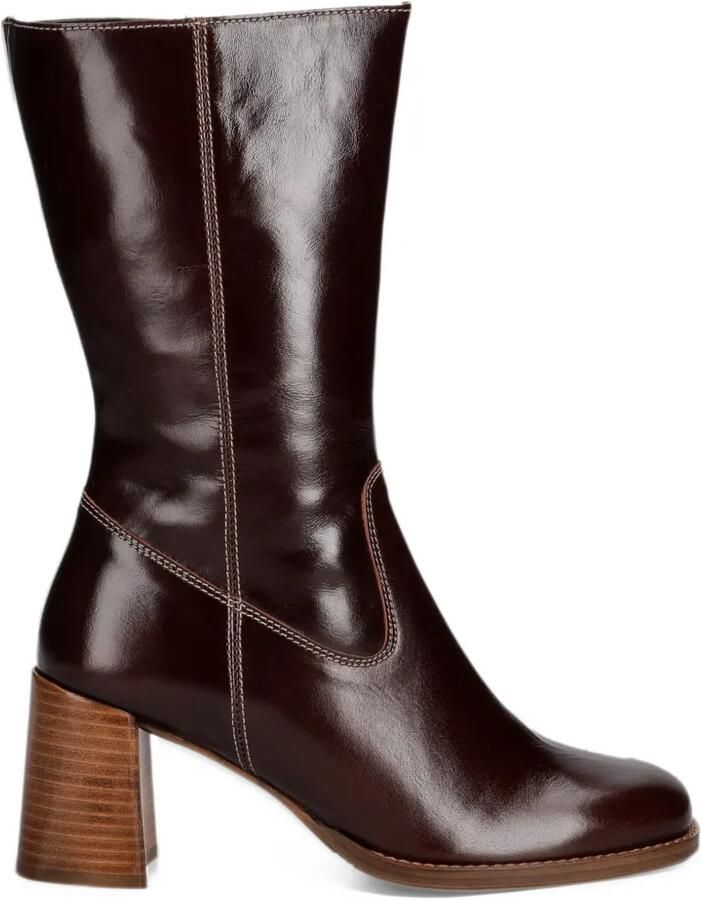 BILLI BI contrast-stitched block-heel boots Bruin