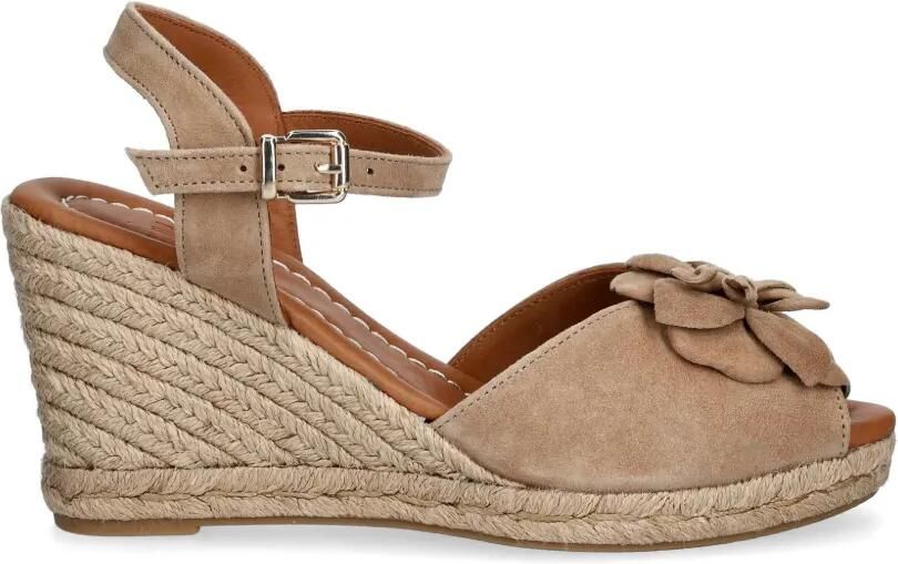 BILLI BI Espadrilles met sleehak en bloem-applicatie Beige