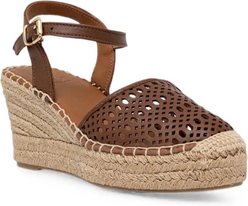 BILLI BI Espadrilles met sleehak en geperforeerde details Bruin - Foto 3