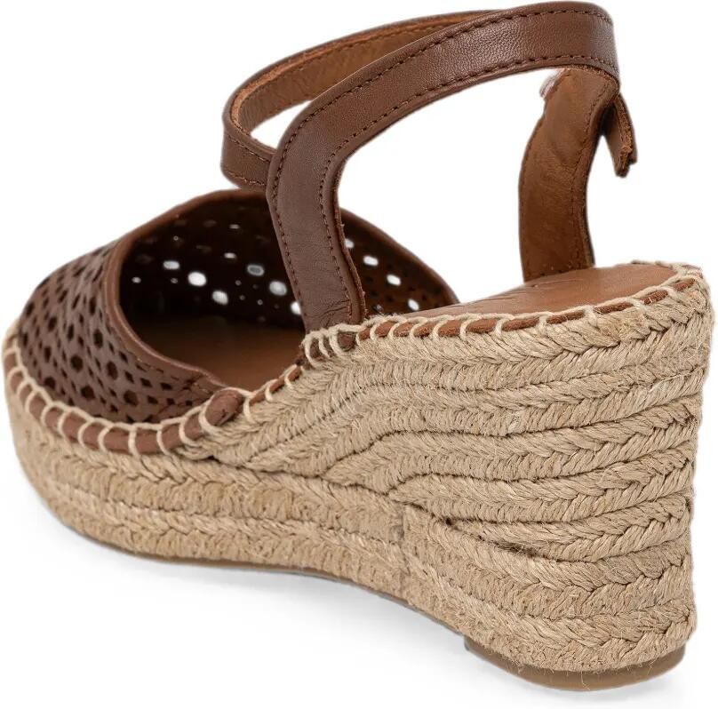 BILLI BI Espadrilles met sleehak en geperforeerde details Bruin - Foto 2