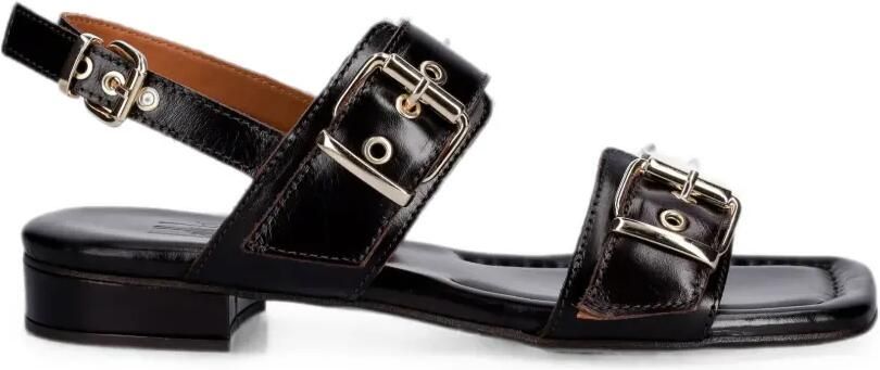 BILLI BI Platte sandalen met gespbandje Bruin