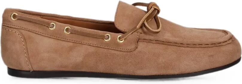 BILLI BI Suède loafers met strikdetail Beige