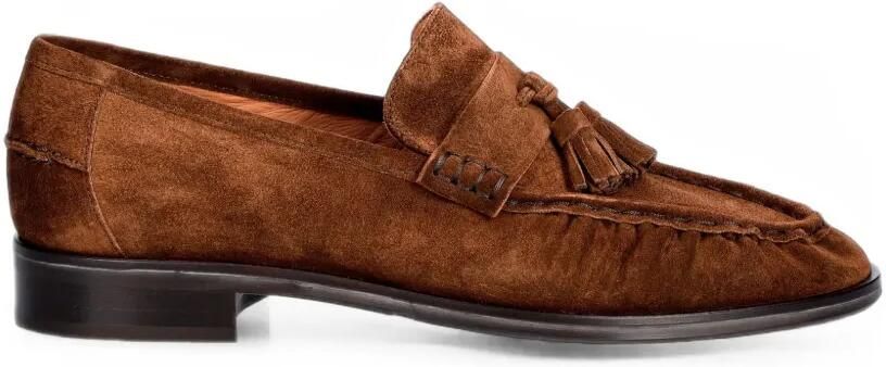BILLI BI Suède loafers met kwastjes Bruin