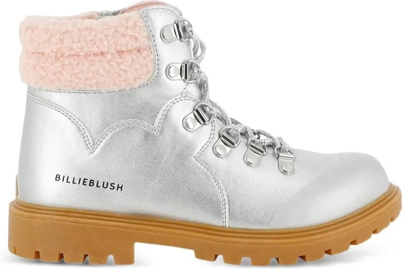 Billieblush Enkellaarzen met sherpa afwerking en veters Zilver - Foto 3