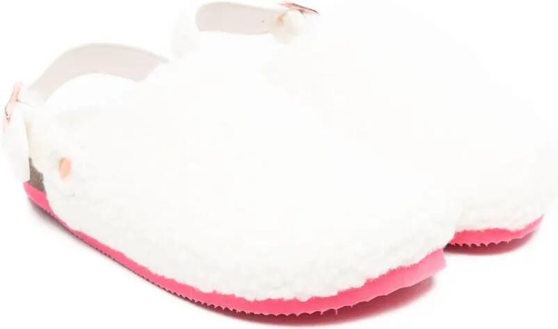 Billieblush Fluffy slingback slippers Wit