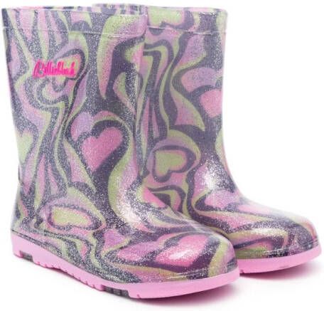Billieblush Regenlaarzen met abstracte print Roze