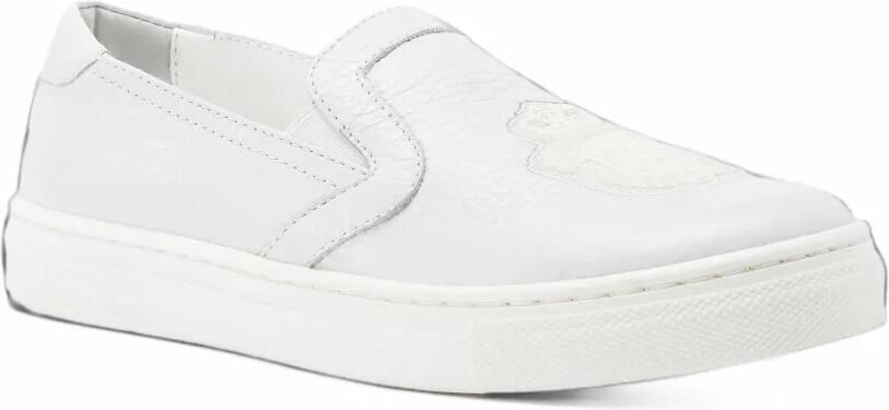 Billionaire Kevin logo-patch leather slip on sneakers Wit