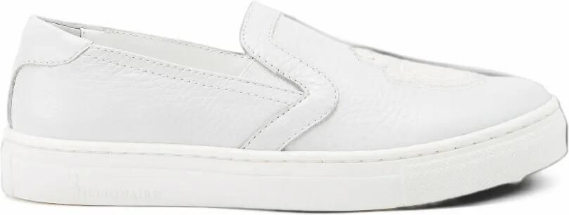 Billionaire Kevin logo-patch leather slip on sneakers Wit - Foto 5